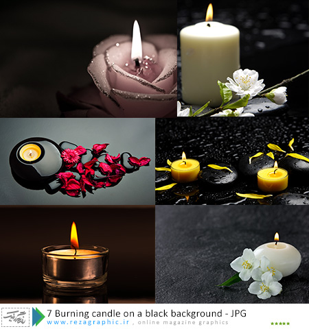 ۷ Burning candle on a black background ( www.rezagraphic.ir )