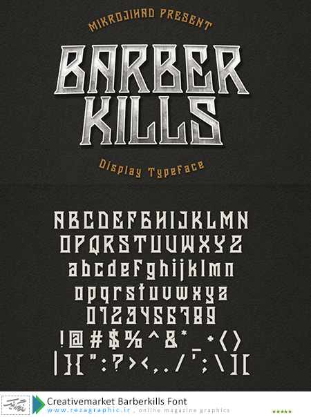 Creativemarket Barberkills Font ( www.rezagraphic.ir )