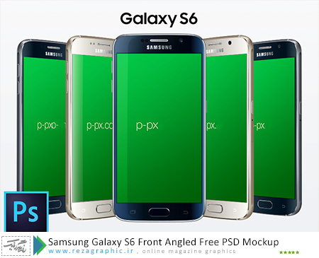 Samsung Galaxy S6 Front Angled Free PSD Mockup ( www.rezagraphic.ir )