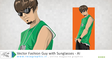 Vector Fashion Guy with Sunglasses ( www.rezagraphic.ir )