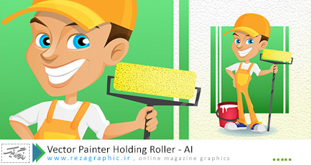 Vector Painter Holding Roller ( www.rezagraphic.ir )