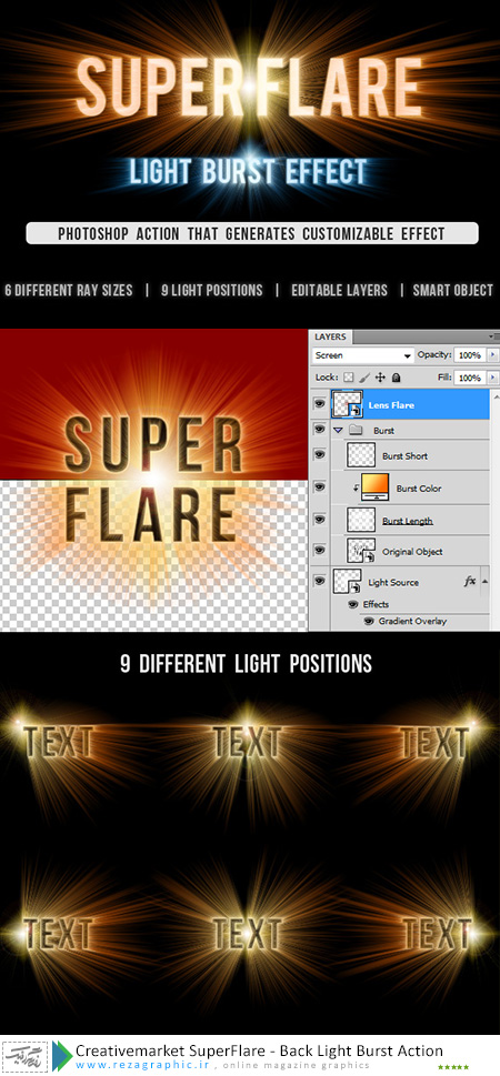 Creativemarket SuperFlare – Back Light Burst Action ( www.rezagraphic.ir )