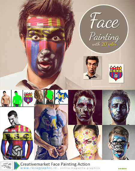 Creativemarket Face Painting Action ( www.rezagraphic.ir )