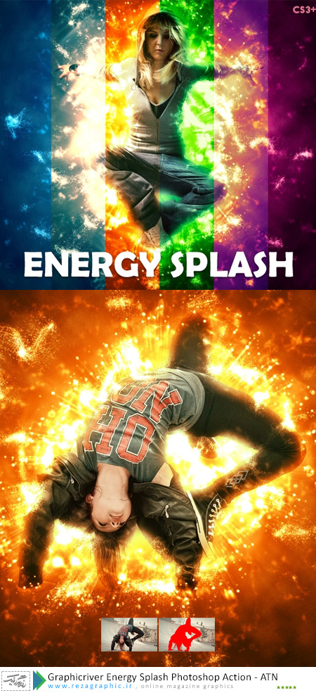 Graphicriver Energy Splash Photoshop Action ( www.rezagraphic.ir )