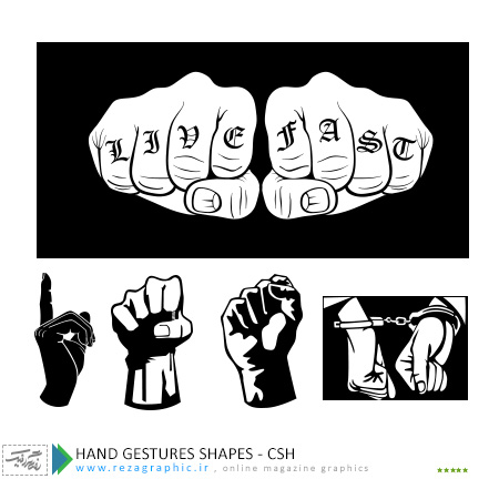 HAND GESTURES SHAPES ( www.rezagraphic.ir )
