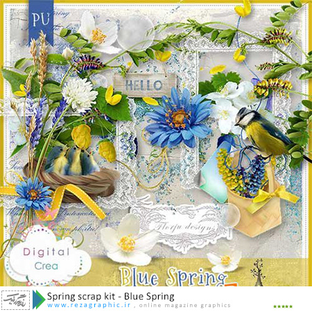 Spring scrap kit – Blue Spring ( www.rezagraphic.ir )
