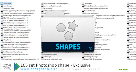 ۱۰۵ set Photoshop shape ( www.rezagraphic.ir )