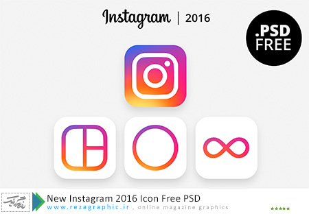 New Instagram 2016 Icon Free PSD ( www.rezagraphic.ir )