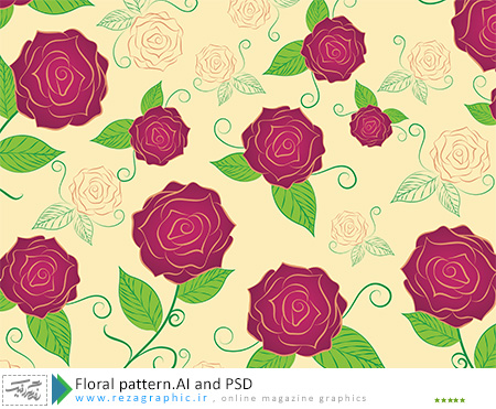 Floral pattern.AI and PSD ( www.rezagraphic.ir )