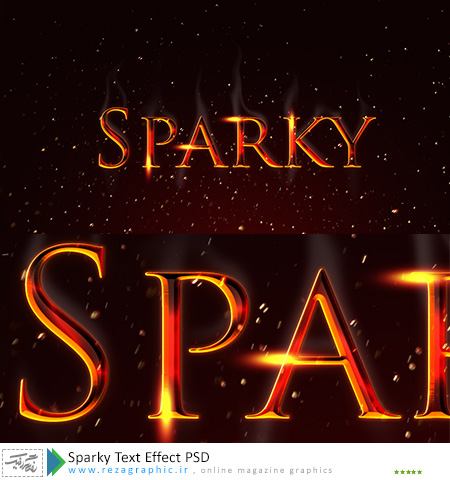 Sparky Text Effect PSD ( www.rezagraphic.ir )