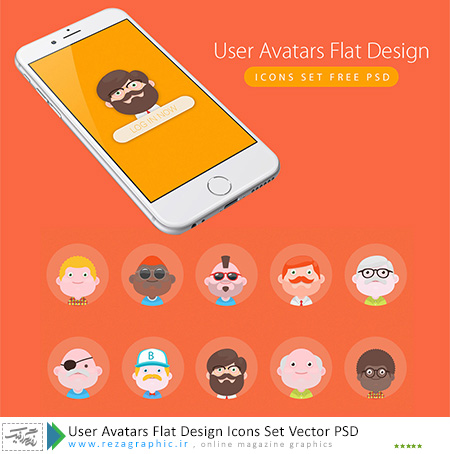 user-avatars-flat-design-icons-set-vector-psd-www-rezagraphic-ir