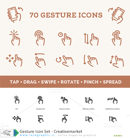 Gesture Icon Set – Creativemarket ( www.rezagraphic.ir)