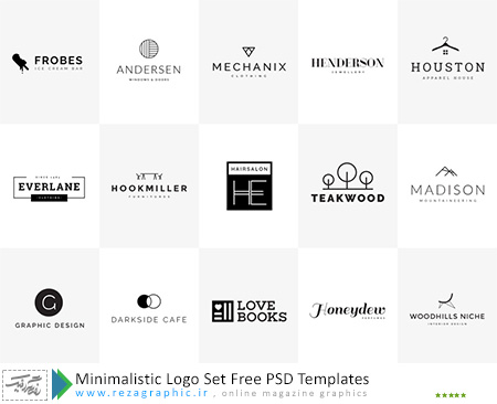 Minimalistic Logo Set Free PSD Templates ( www.rezagraphic.ir )
