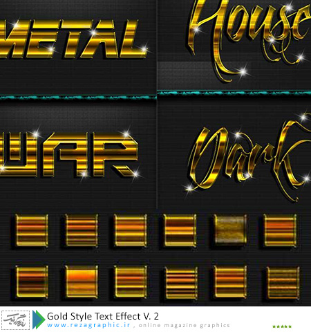 Gold Style Text Effect V. 2 ( www.rezagraphic.ir )