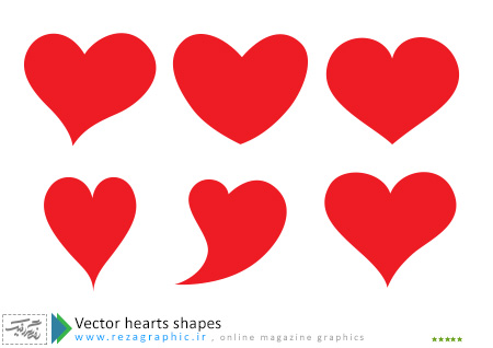 Vector hearts shapes ( www.rezagraphic.ir )