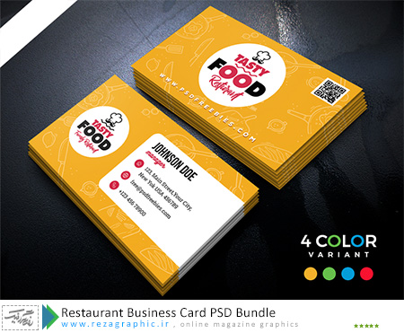 Restaurant Business Card PSD Bundle ( www.rezagraphic.ir )
