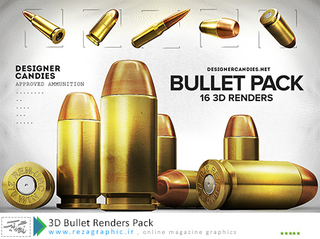 ۳D Bullet Renders Pack ( www.rezagraphic.ir )