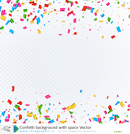 Confetti background with space Vector ( www.rezagraphic.ir )