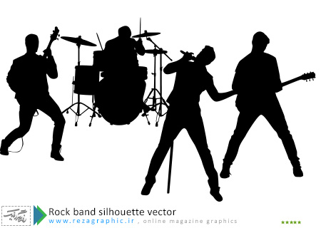 Rock band silhouette vector ( www.rezagraphic.ir )