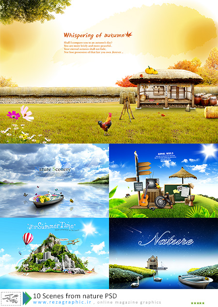 ۱۰ Scenes from nature PSD ( www.rezagraphic.ir )