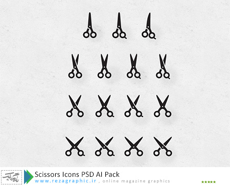 Scissors Icons PSD AI Pack ( www.rezagraphic.ir )