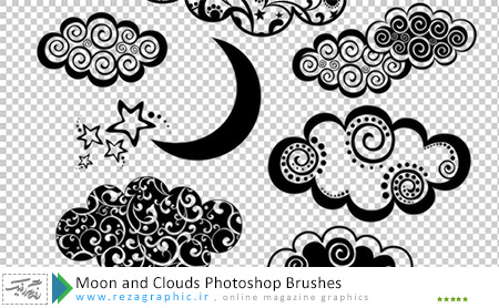Moon and Clouds Photoshop Brushes ( www.rezagraphic.ir )