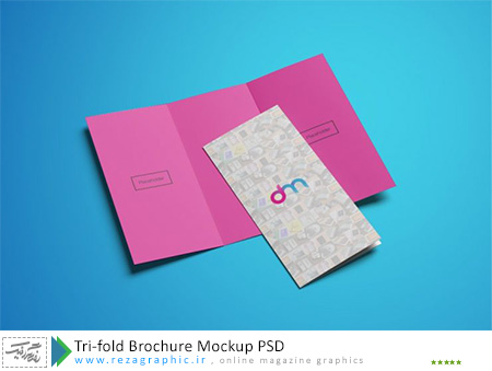 Tri-fold Brochure Mockup PSD ( www.rezagraphic.ir )