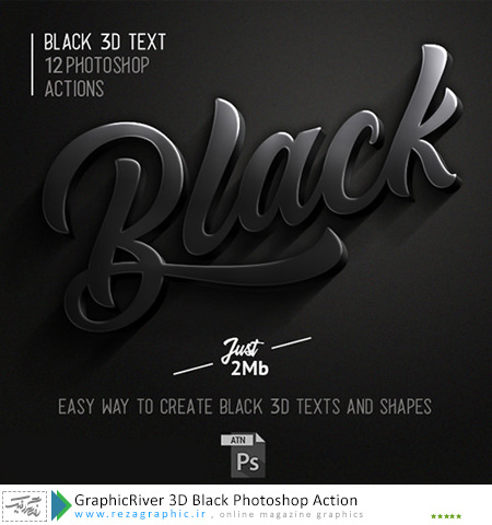GraphicRiver 3D Black Photoshop Action ( www.rezagraphic.ir )