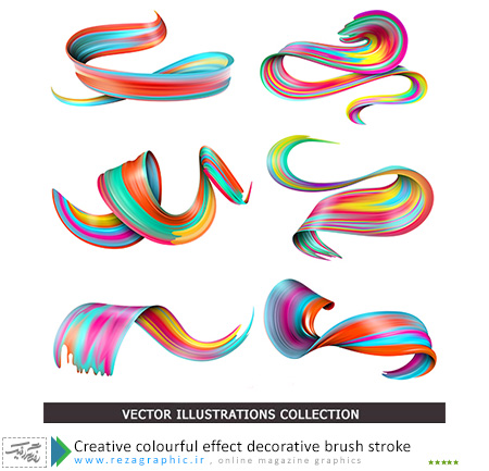 Creative colourful effect decorative brush stroke ( www.rezagraphic.ir )