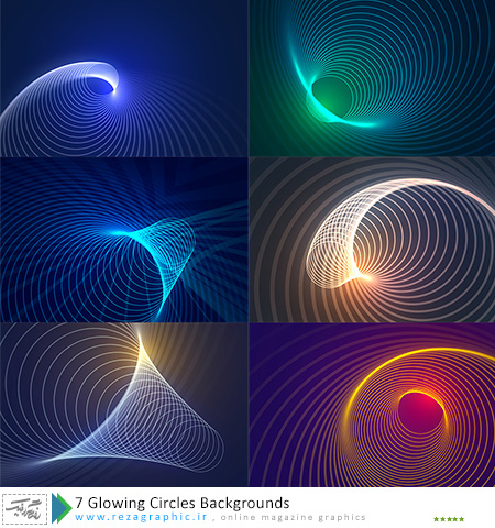 ۷ Glowing Circles Backgrounds ( www.rezagraphic.ir )