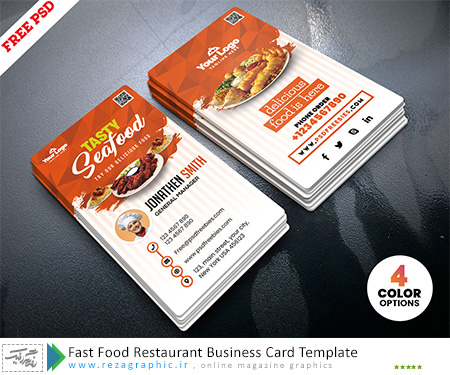 Fast Food Restaurant Business Card Template ( www.rezagraphic.ir )