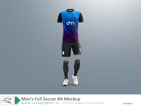Mens Full Soccer Kit Mockup ( www.rezagraphic.ir )