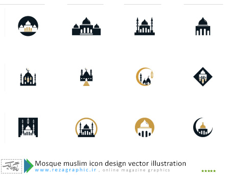 Mosque muslim icon design vector illustration ( www.rezagraphic.ir )