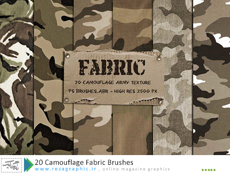 ۲۰ Camouflage Fabric Brushes ( www.rezagraphic.ir )
