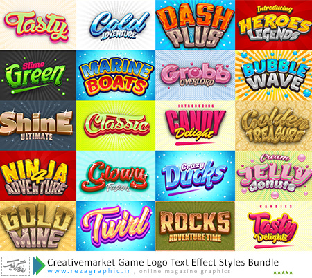 Creativemarket Game Logo Text Effect Styles Bundle ( www.rezagraphic.ir )