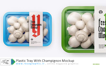 Plastic Tray With Champignon Mockup ( www.rezagraphic.ir )