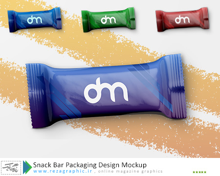 Snack Bar Packaging Design Mockup ( www.rezagraphic.ir )