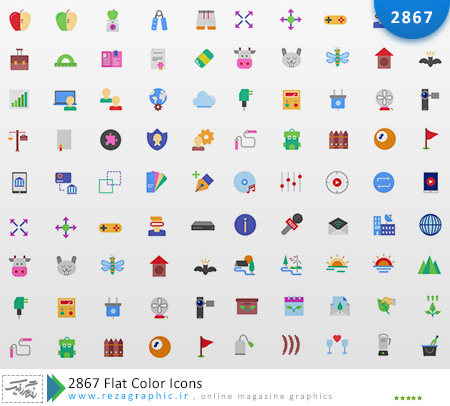 ۲۸۶۷ Flat Color Icons ( www.rezagraphic.ir )