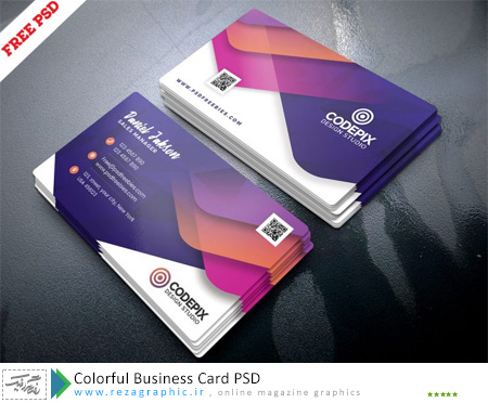 Colorful Business Card PSD ( www.rezagraphic.ir )