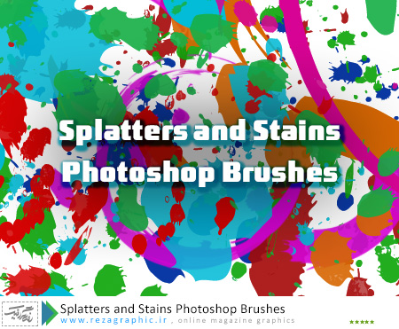 Splatters and Stains Photoshop Brushes ( www.rezagraphic.ir )