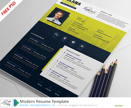 Modern Resume Template ( www.rezagraphic.ir )