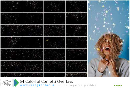 ۶۴ Colorful Confetti Overlays ( www.rezagraphic.ir )