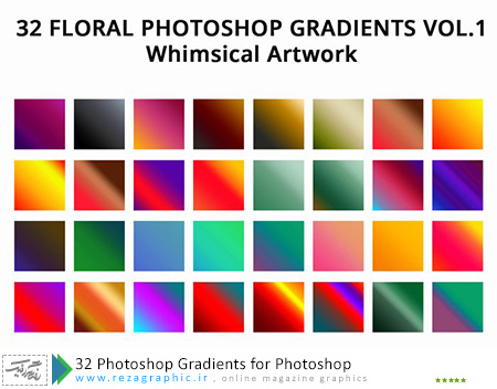 ۳۲ Photoshop Gradients for Photoshop ( www.rezagraphic.ir )
