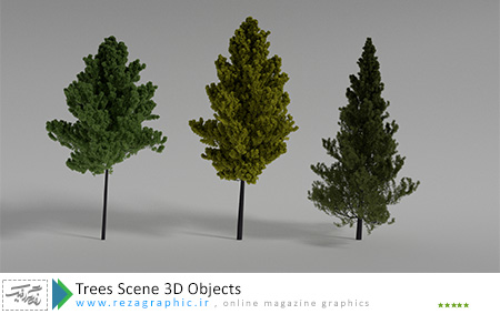 Trees Scene 3D Objects ( www.rezagraphic.ir )