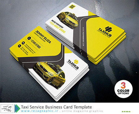 Taxi Service Business Card Template ( www.rezagraphic.ir )