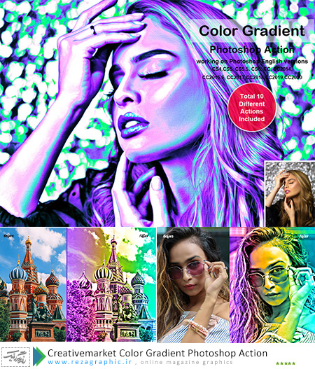 Creativemarket Color Gradient Photoshop Action ( www.rezagraphic.ir )
