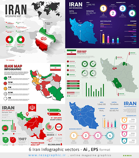 ۶ Iran Infographic vectors ( www.rezagraphic.ir )