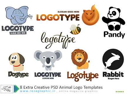 ۸ Extra Creative PSD Animal Logo Templates