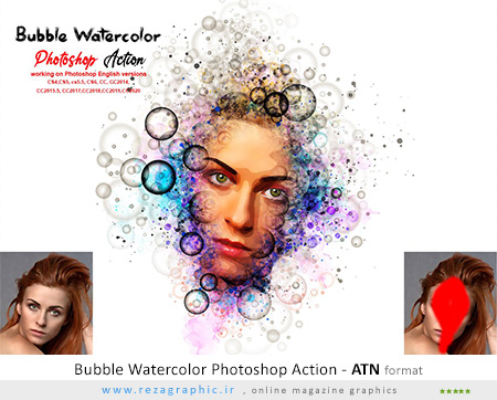 Bubble Watercolor Photoshop Action ( www.rezagraphic.ir )