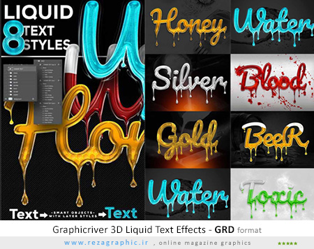 Graphicriver 3D Liquid Text Effects ( www.rezagraphic.ir )